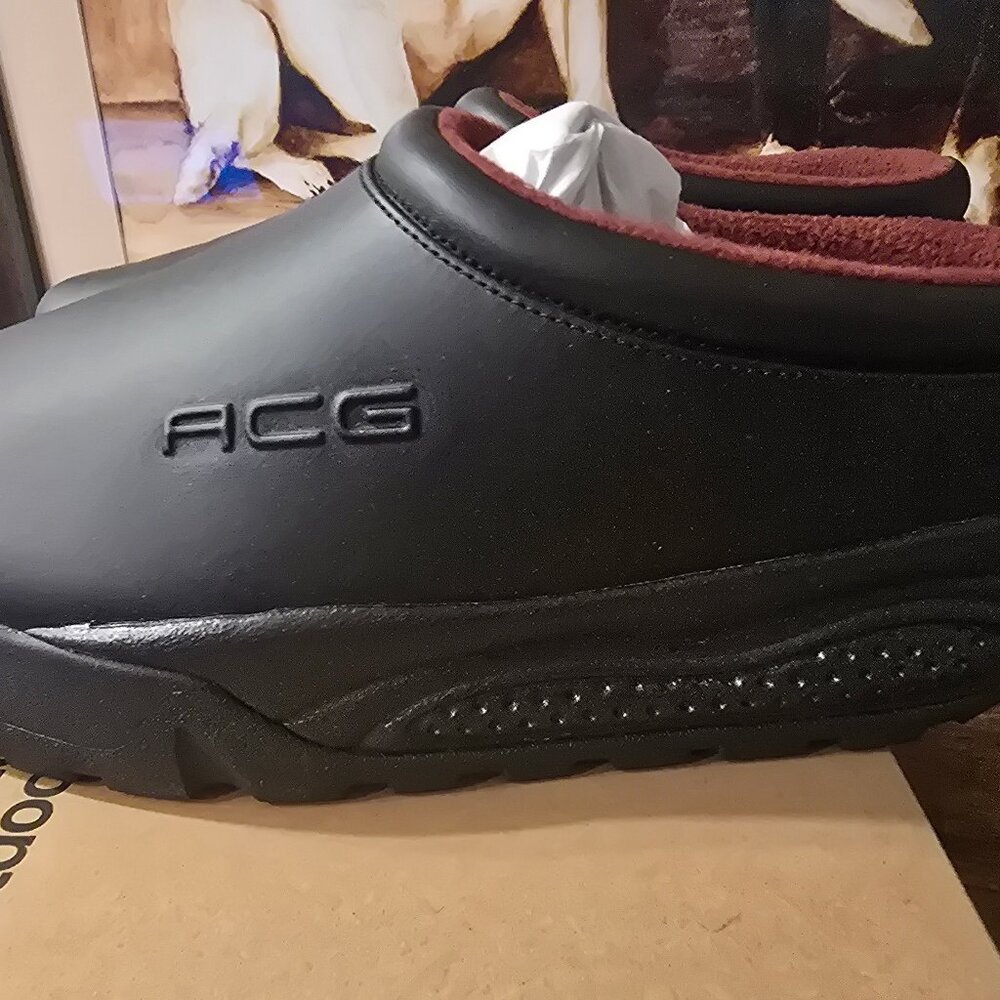 Nike ACG Rufus Men's Size 10.5 Black Leather Slip On Shoes HV4087 001 NEW